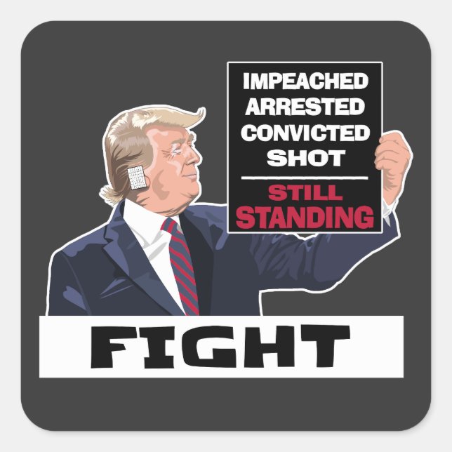 Pegatina Cuadrada Las elecciones presidenciales de Trump siguen en p (Anverso)