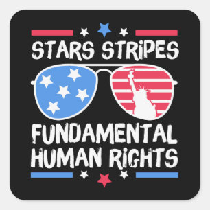 Pegatina Cuadrada Las estrellas desterran derechos humanos fundament