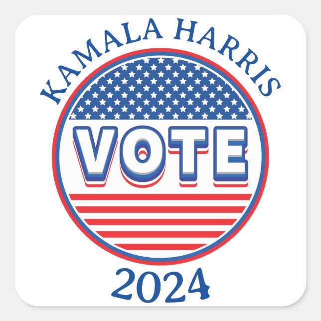 Pegatina Cuadrada Las estrellas y las franjas votan EE.UU. - Eleccio (Anverso)