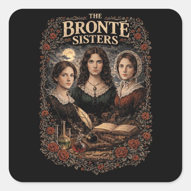 Pegatina Cuadrada Las hermanas Brontë (Anverso)