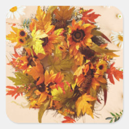 Pegatina Cuadrada Las hojas de otoño de Avryl Fleur