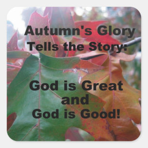 Pegatina Cuadrada Las hojas del otoño con poema