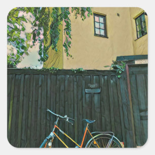 Pegatina Cuadrada Las ideas de los ciclistas