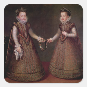 Pegatina Cuadrada Las Infantas Isabella Clara Eugenia