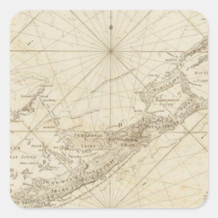 Pegatina Cuadrada Las islas de Bermudas o del verano