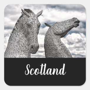 Pegatina Cuadrada Las Kelpies en Falkirk