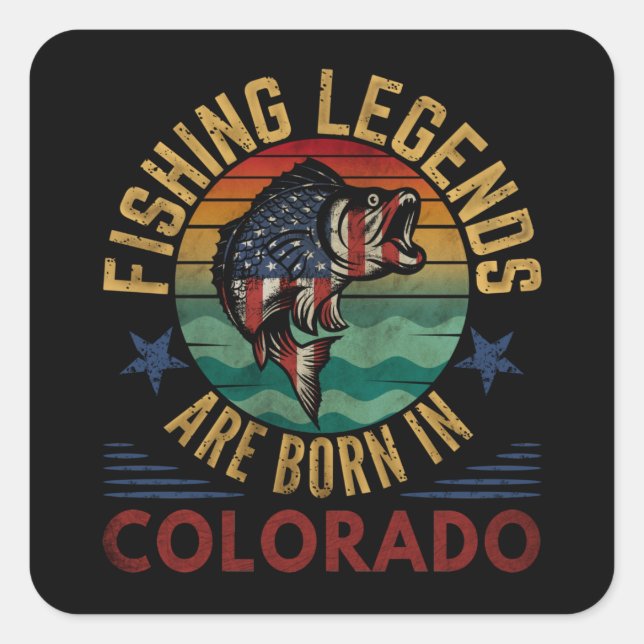 PEGATINA CUADRADA LAS LEYES DE PESCA NACEN EN COLORADO (Anverso)