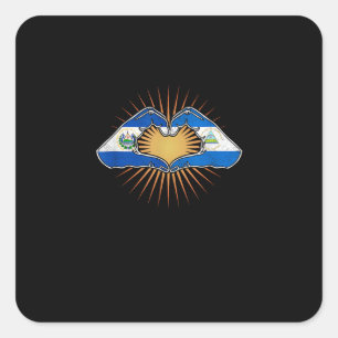 Pegatina Cuadrada Las Manos Corazales De El Salvador Y Nicaragua