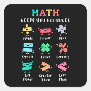 Pegatina Cuadrada Las matemáticas te mantienen equilibrado