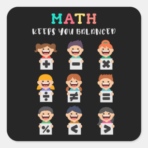 Pegatina Cuadrada Las matemáticas te mantienen equilibrado