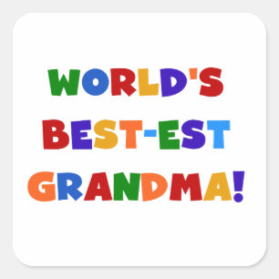 Pegatina Cuadrada Las mejores camisetas y regalos de la abuela más b