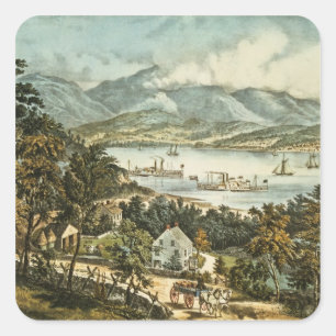 Pegatina Cuadrada Las montañas de Catskill