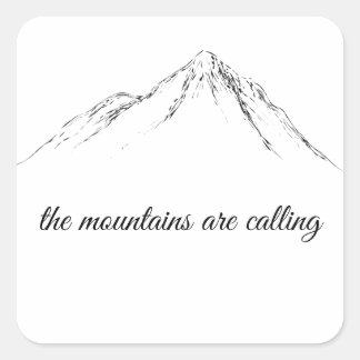 Pegatina Cuadrada las montañas están llamando