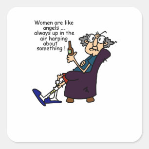 Pegatina Cuadrada Las Mujeres Son Como Los Ángeles