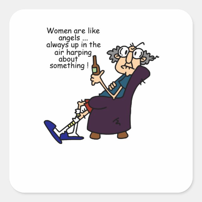 Pegatina Cuadrada Las Mujeres Son Como Los Ángeles (Anverso)