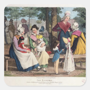 Pegatina Cuadrada Las niñeras, 1820