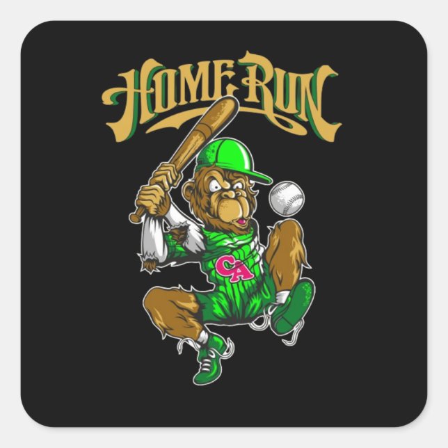 Pegatina Cuadrada las palabras quot thunder run quot en ella (Anverso)