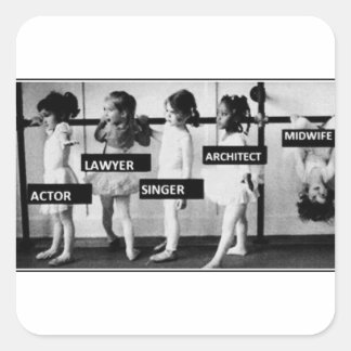 Pegatina Cuadrada las parteras son diferentes