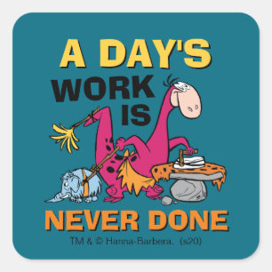 Pegatina Cuadrada Las piedras angulares  Casa de limpieza Dino