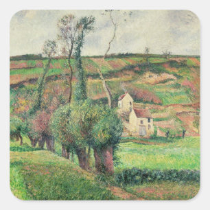 Pegatina Cuadrada Las pistas de col, Pontoise, 1882