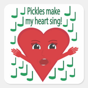 Pegatina Cuadrada "¡Las pollas hacen cantar mi corazón!" Corazón de