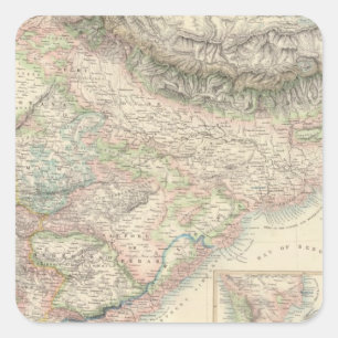 Pegatina Cuadrada Las posesiones británicas en las Indias Orientales