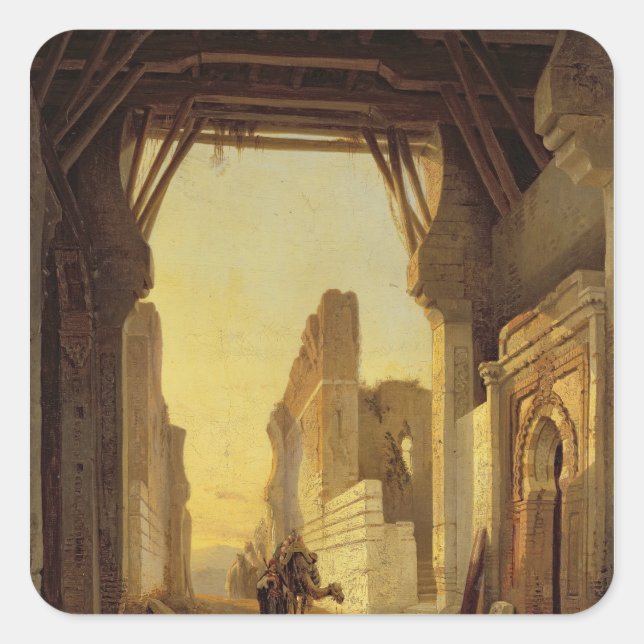 Pegatina Cuadrada Las puertas de El Geber en Marruecos (Anverso)