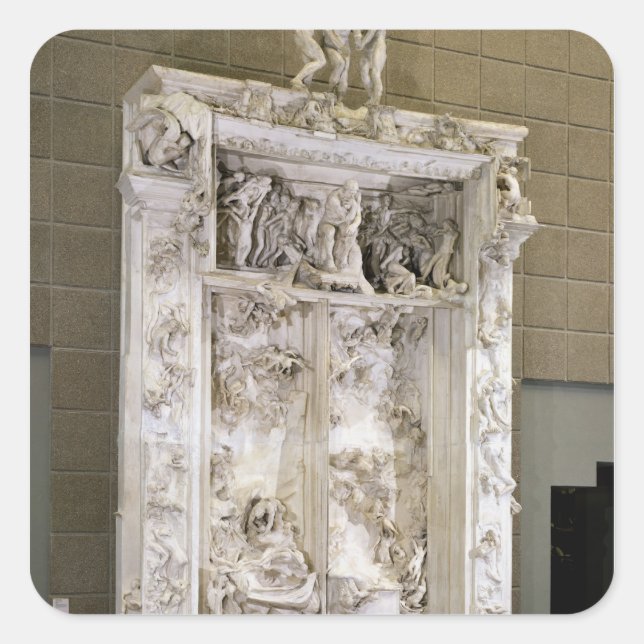 Pegatina Cuadrada Las puertas del infierno (Anverso)