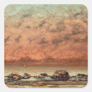 Pegatina Cuadrada Las rocas negras en Trouville, 1865-66