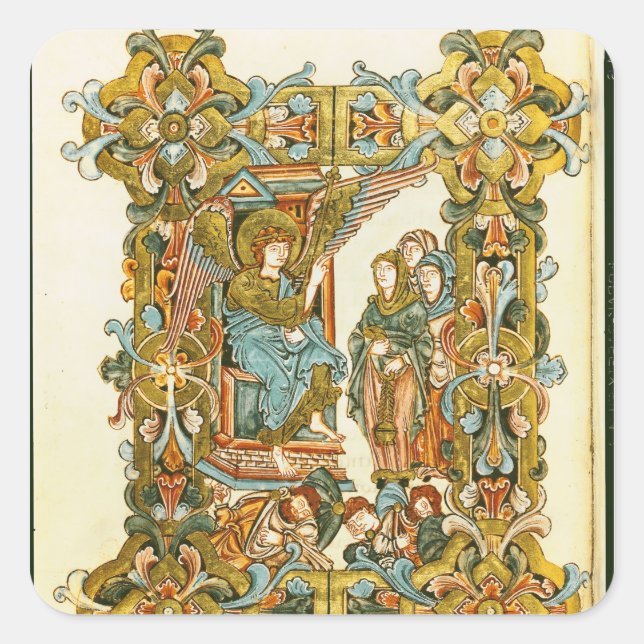 Pegatina Cuadrada Las sagradas mujeres en la tumba (Anverso)