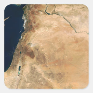 Pegatina Cuadrada Las tierras de Israel a lo largo de la orilla del