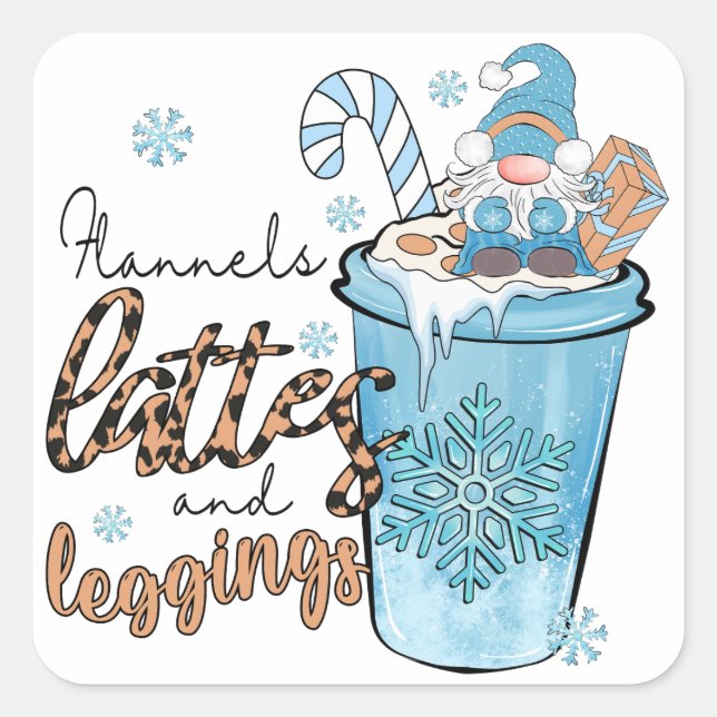 Pegatina Cuadrada Las tres cosas más importantes del invierno (Anverso)