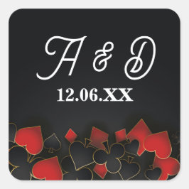 Pegatina Cuadrada Las Vegas Iniciales Pegatinas Labels Casino Night