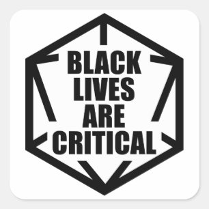 Pegatina Cuadrada Las vidas negras BLM son críticas [B&W]