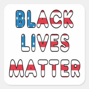 Pegatina Cuadrada Las vidas negras importan BLM