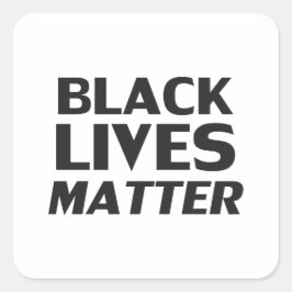 Pegatina Cuadrada Las vidas negras importan de la tipografía moderna