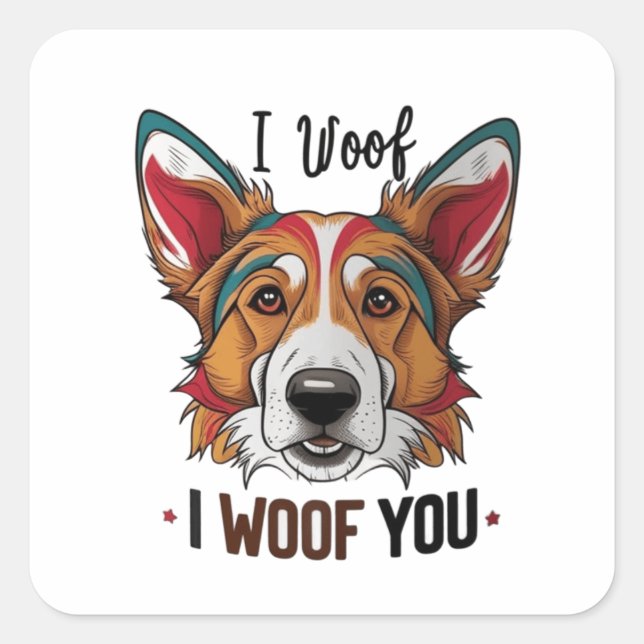 Pegatina Cuadrada Las vides de amor de las putas (Anverso)