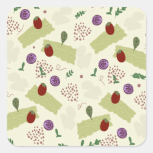 Pegatina Cuadrada Lasagna Soup Pizza Restaurant Cheese Spaghetti