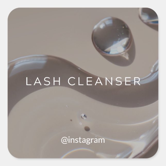 Pegatina Cuadrada Lash Cleanser Sticker Warm Aesthetic (Anverso)