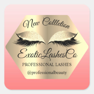 Pegatina Cuadrada Lash EXTENSION Empaquetado Maquillaje Ojos Ojos Oj
