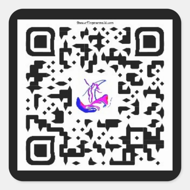 Pegatina Cuadrada #lasirenadelasurf #SWAG@MAGHIE.ORG (Anverso)