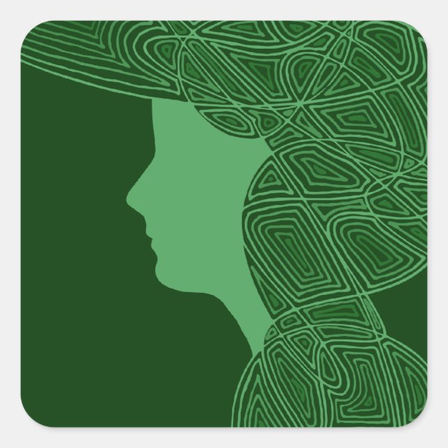 Pegatina Cuadrada Lass irlandés (Anverso)