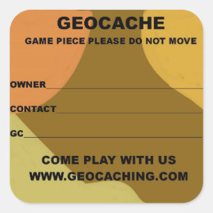 Pegatina Cuadrada Latable geocache grande
