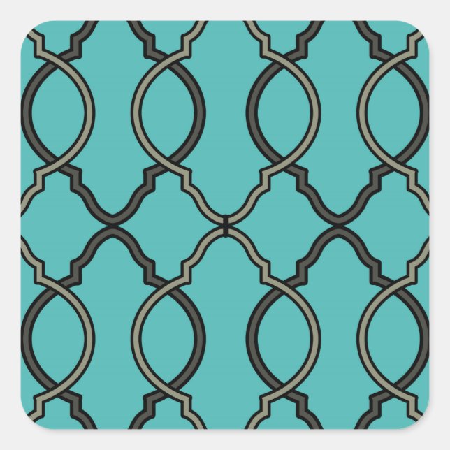 Pegatina Cuadrada Latencia de patrón geométrico (Anverso)