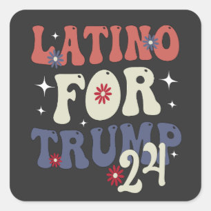Pegatina Cuadrada Latino por regalo mexicano de Trump 2024