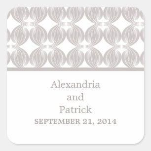 Pegatina Cuadrada Latte Modern Deco Wedding Stickers