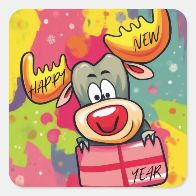 Pegatina Cuadrada Latte Mug (Anverso)