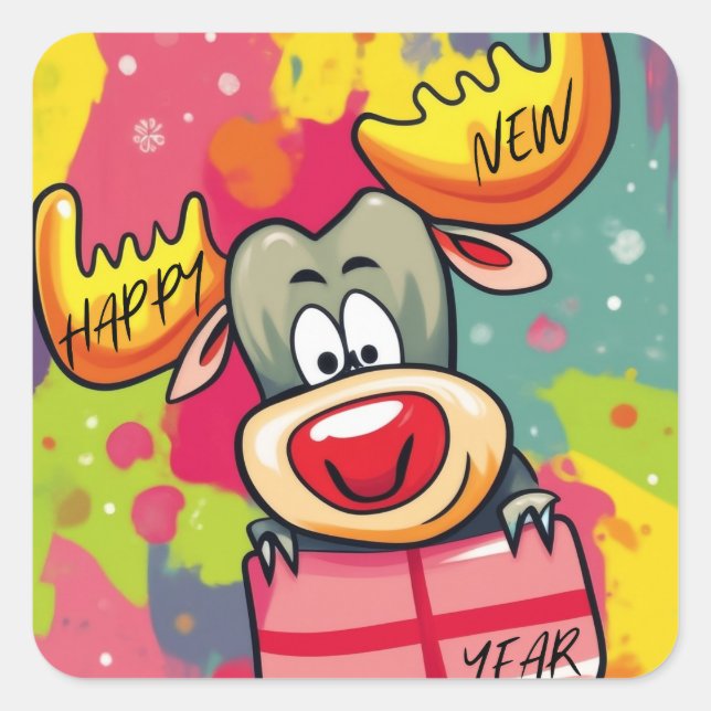 Pegatina Cuadrada Latte Mug (Anverso)