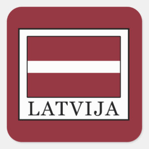 Pegatina Cuadrada Latvija