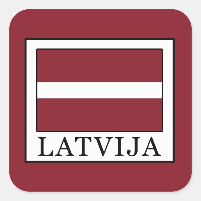 Pegatina Cuadrada Latvija (Anverso)